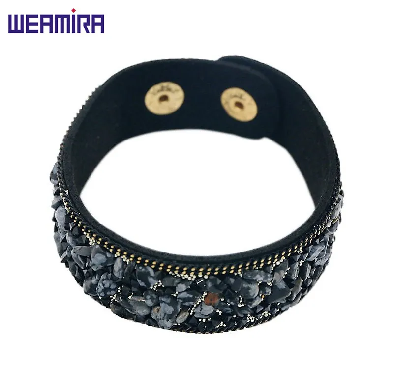 Новая Мода jewely женщина Браслет кнопку Регулируемая длина Высокого класса кожа