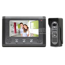 DIYSECUR 7 pulgadas Con Conexión de Cable Video de La Puerta Teléfono de Bell de Puerta Sistema de Entrada de 2 Vías de Intercomunicación IR Cámara Kit de Seguridad Para el Hogar