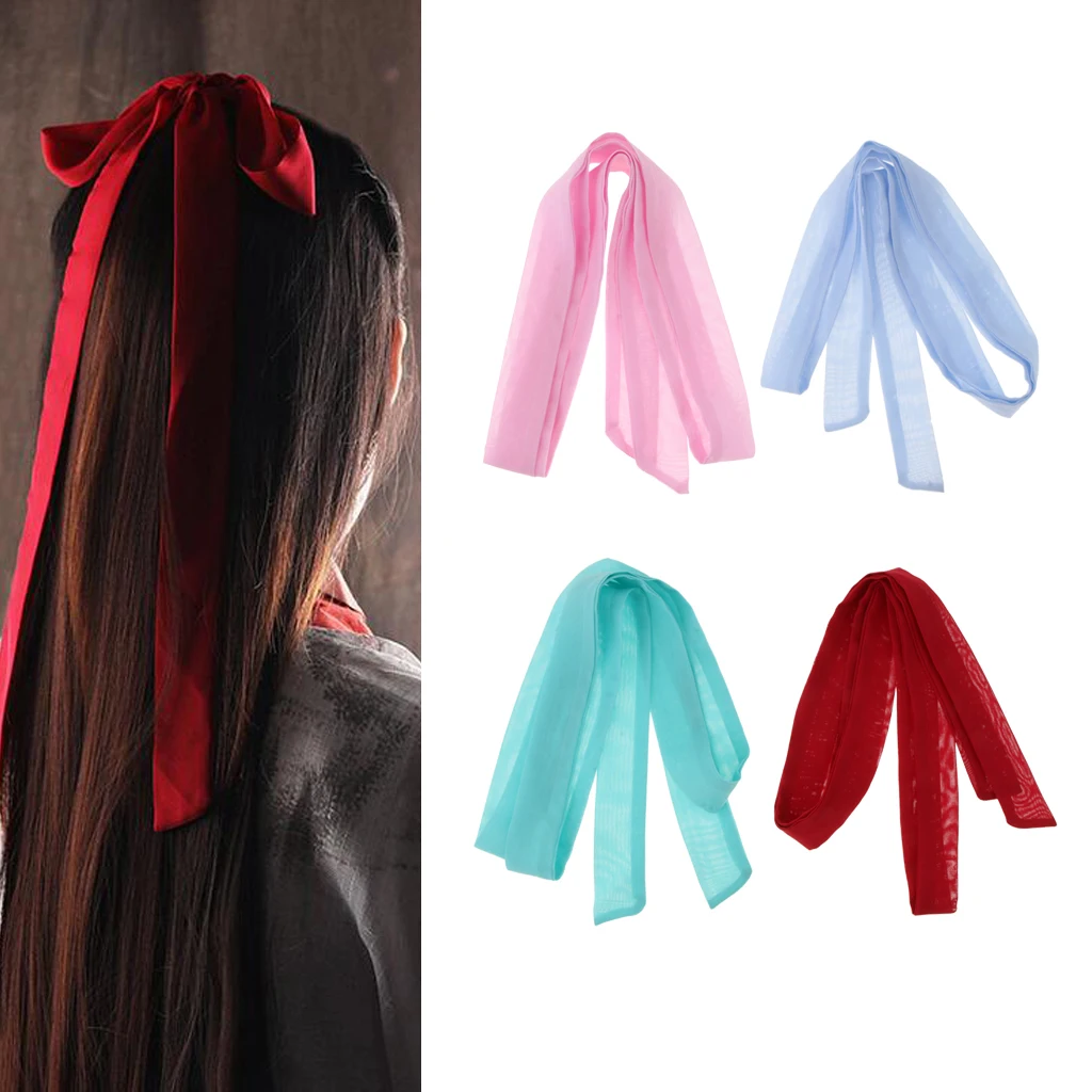 MagiDeal Women Ancient Headband Hanfu Belt Fabric Head Rope Hair Accessories