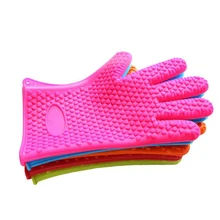 1 pcs Silicone Oven Gloves Kitchen Heat Resistant Temperature Resistant Gloves Cooking Baking BBQ Non slip