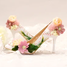 Ästhetische Blume paillette Brautschuhe spitz High Heels extrem dünne formale kleid Hochzeit Schuhe Frauen Pumpt partei Schuhe roten