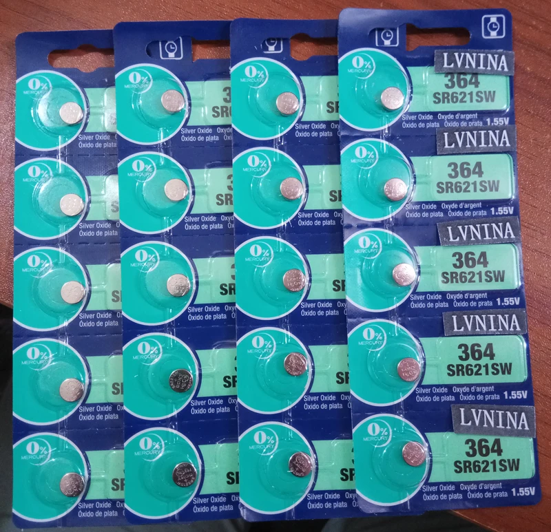20X RETAIL LONG LASTING 364 SR621SW V364 SR60 SR621 AG1 Watch Battery ...