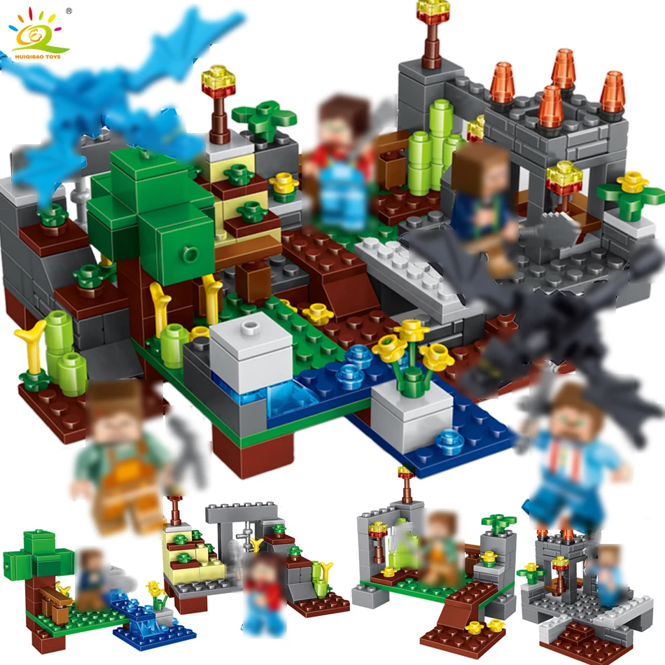 

HUIQIBAO TOYS 267pcs 4in1 Town Group Figures Building Blocks Compatible Legoingly Minecrafted City weapon bricks for children