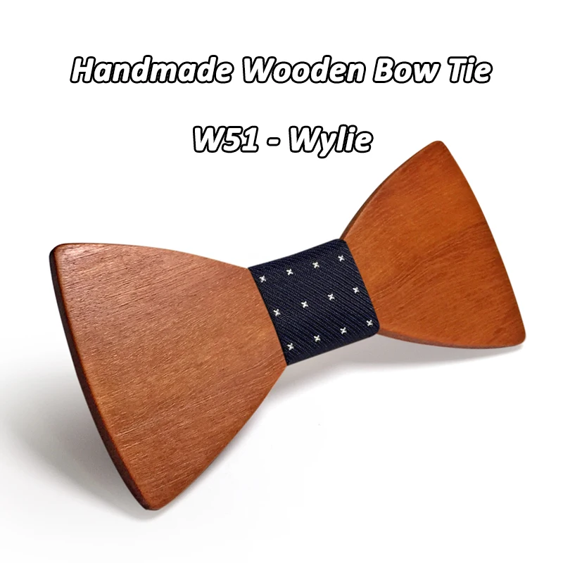Mahoosive бренд Для Мужчин's деревянная Бабочка бант в качестве аксессуара деловые галстуки деревянный лук галстук-платок - Цвет: W51