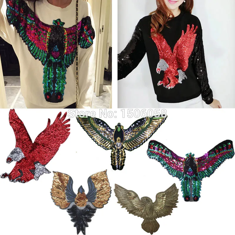 

2Pieces/lot Lace Clothes Diy Pattern Accessories Applique Patch Paillette Cloth Sweater Patch Fabric YN266
