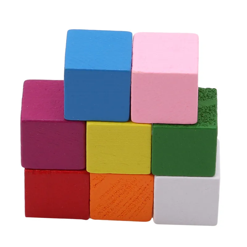 Новинка, 1 пакет, Новое поступление, Разноцветные деревянные кубики ...