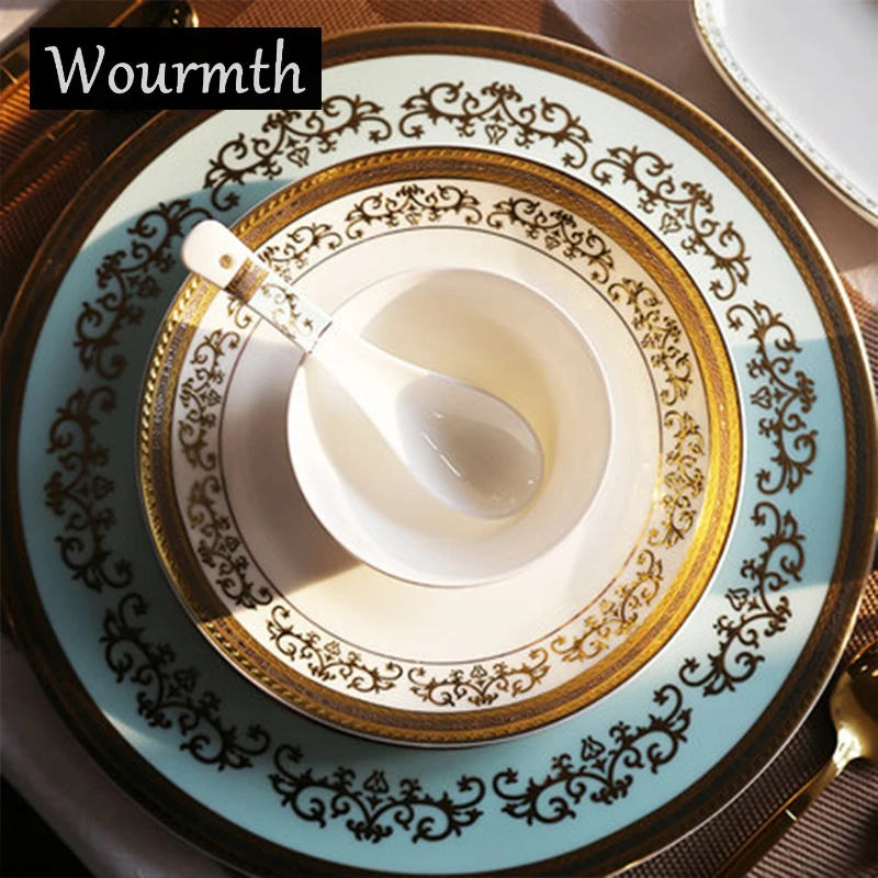 Wourmth European style 8pcs/set Dinnerware Set China Bone Phnom Penh Coffee CupTableware set Ceramic Plates Bowls Dishes plates Wourmth European style 8pcs/set Dinnerware Set China Bone Phnom Penh Coffee CupTableware set Ceramic Plates Bowls Dishes plates