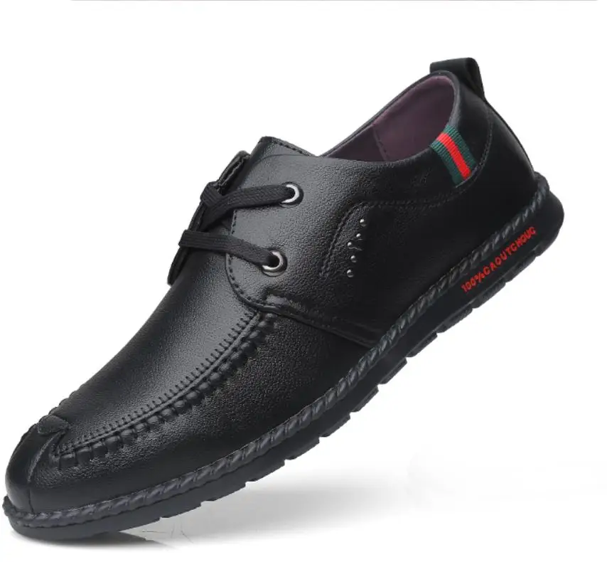 

Male fashion Oxford Business Men Genuine Leather High Quality Soft Casual Breathable Men's Flats Shoes chaussures hommes en cuir