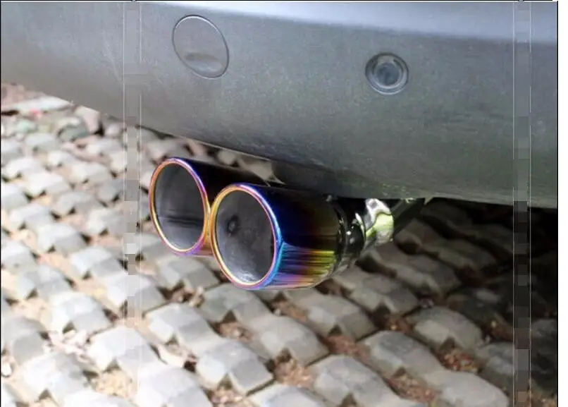 Dual exhaust! For Kia Sportage R 2011 - 2014 Stainless Steel Exhaust Muffler Tip End Pipe goodquality for benz amg r style s63 s300 s320 s350 s500 s600 w204 stainless steel exhaust pipe muffler tip fit s63 body kit