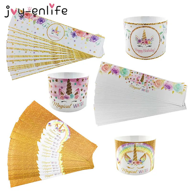 24pcs Unicorn Bottle Stickers Baby Shower Unicorn decoration Birthday Party Wedding Decoration Unicorn Bottle Label Stickers