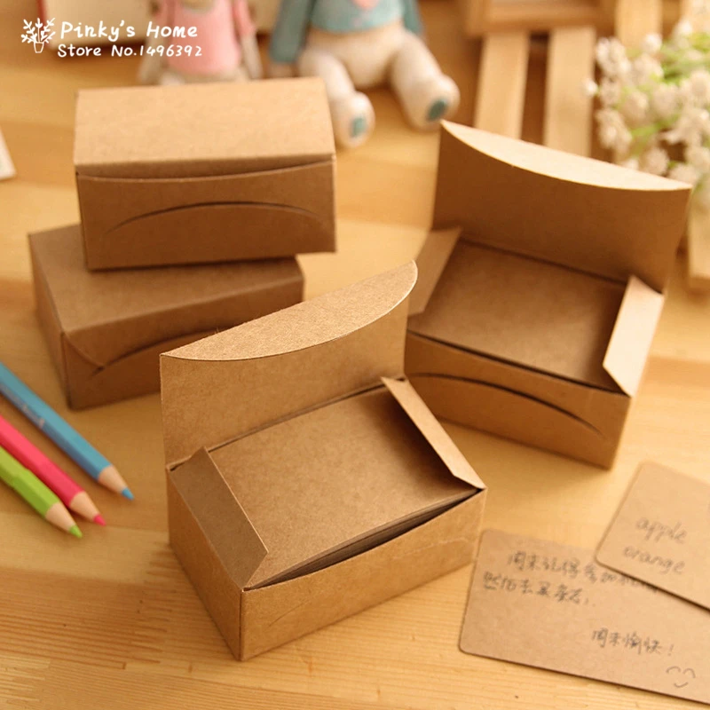 

100 Sheets/SET DIY Kraft Paper Message Word Card Double Blank Cardboard Retro Graffiti Card Greeting Card Memo Pad