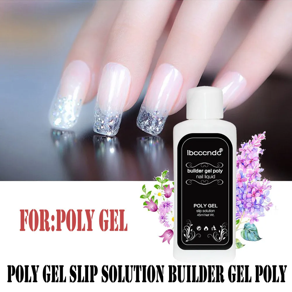 

Retail New Arrival 45ML Poly Polish Gel Slip Solution Liquid Builder Gel Extended Nail Art Wholesale Gift Dropshipping