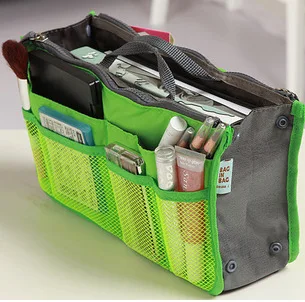 Органайзер, Женская нейлоновая сумка-Органайзер для путешествий, сумочка-органайзер, сумочка, Большой вкладыш, женская косметичка для макияжа, дешевая женская сумка-тоут - Цвет: green