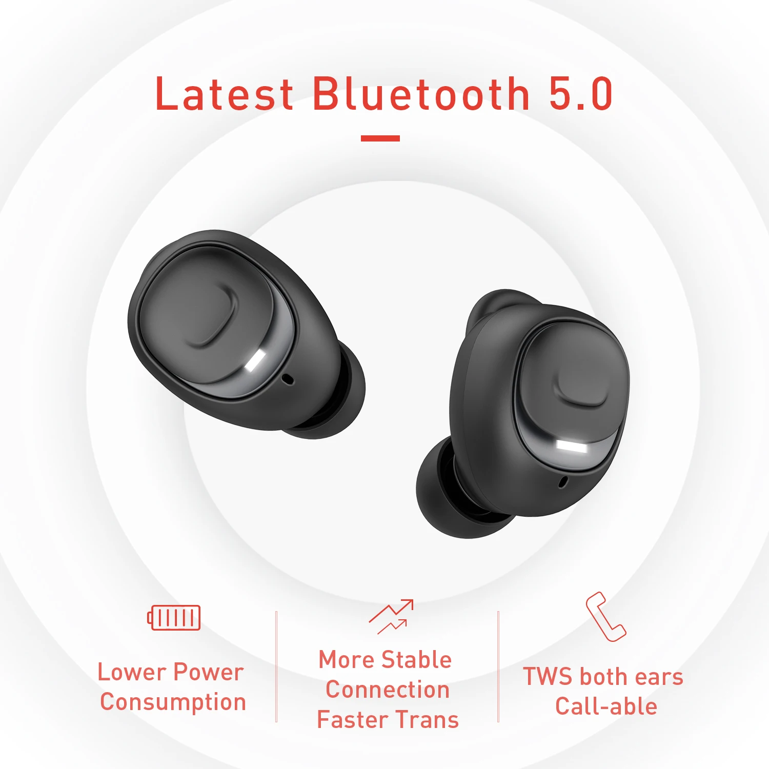 Havit I93 TWS мини беспроводные наушники-вкладыши Bluetooth наушники V5.0 Спорт IPX5 Водонепроницаемый с 2200 мАч коробка перезаряжаемая гарнитура