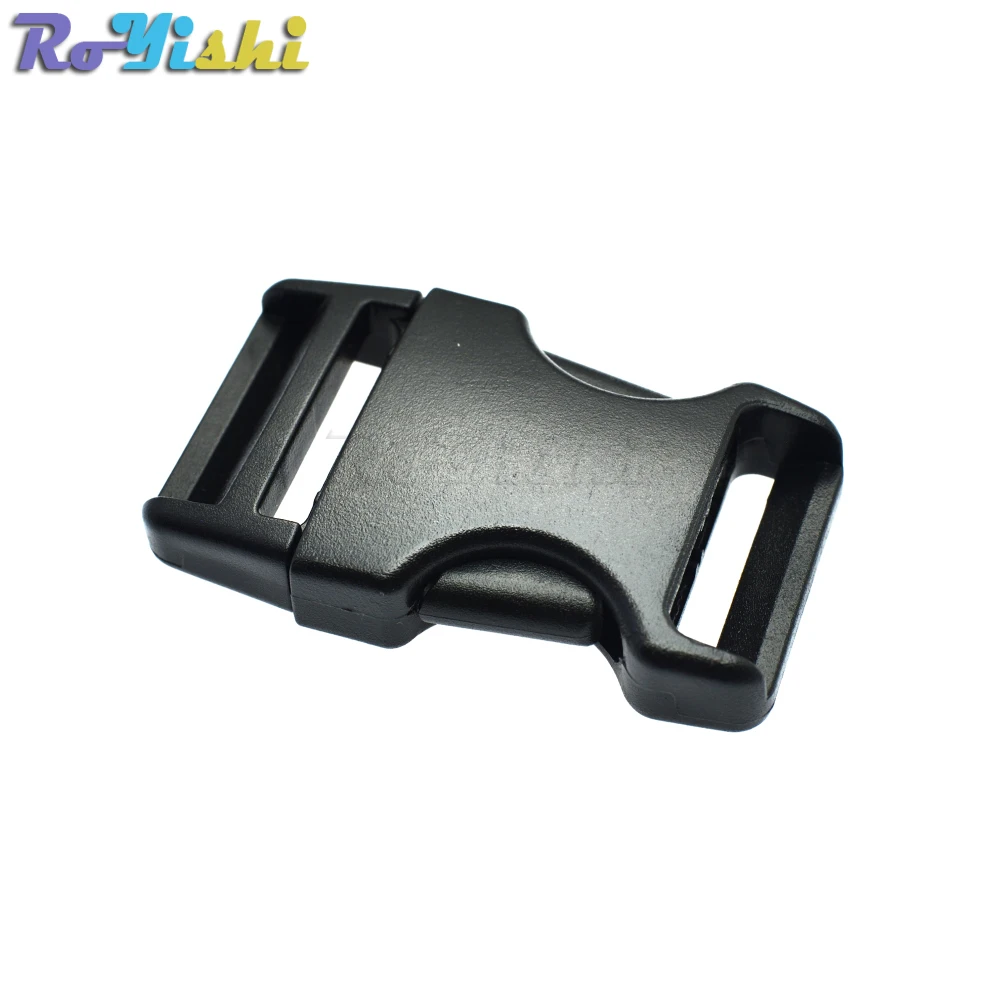 

100pcs/pack 1" Plastic Side Release Buckles Backpack Straps Webbing 25mm Black