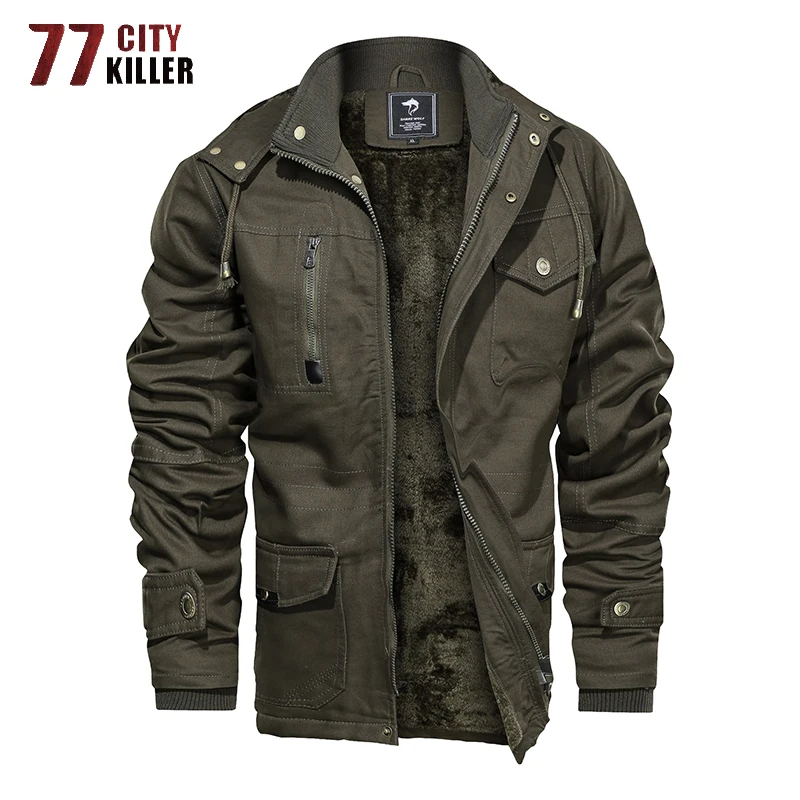 77City Killer New Winter Jacket Men Outwear Thick Warm Hooded Bomber Jackets Mens Military Coats Male Clothing Euro Size S-3XL