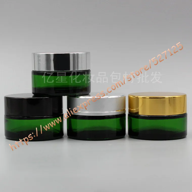 Download 20g green glass cream jar with many colors aluminum lid ...