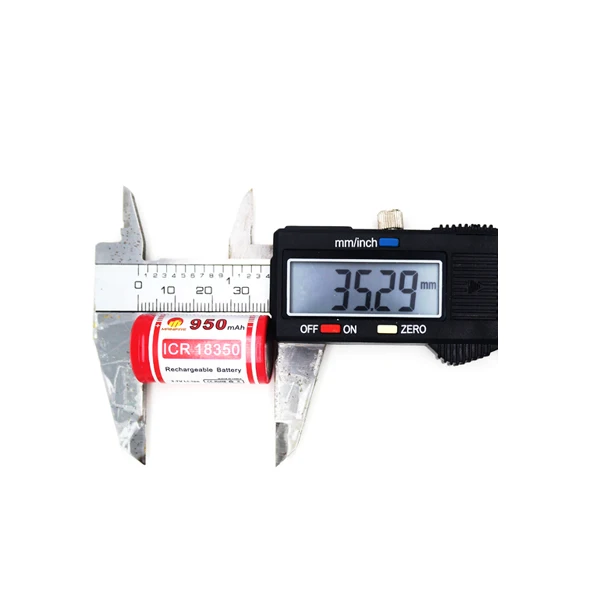 Литий ионная аккумуляторная батарея Mainifire ICR 18350 950 мАч 3 7 В с кнопкой top (1