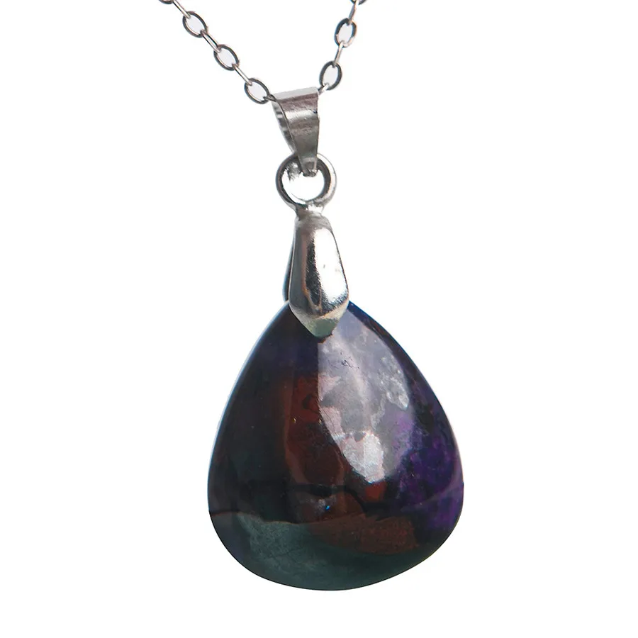 

Natural Sugilite Plated Necklace Pendant Purple Trendy Sugilite Popular Water Drop Necklace Women Genuine Fashion Stone Pendant