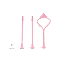 Торговля декоративный элемент Свадебный розовый металл фрукты маленькая корона форма 3 уровня кекс подставка для торта с ручками