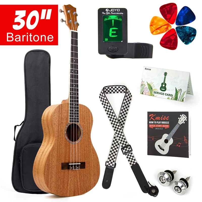 Kmise Baritone Ukulele 30 Inch Mahogany Ukelele Uke 4 String Hawaii