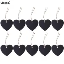 10 шт., деревянная мини-подвеска для досок, сделай сам, двухсторонняя деревянная подвеска в форме сердца, домашний декор