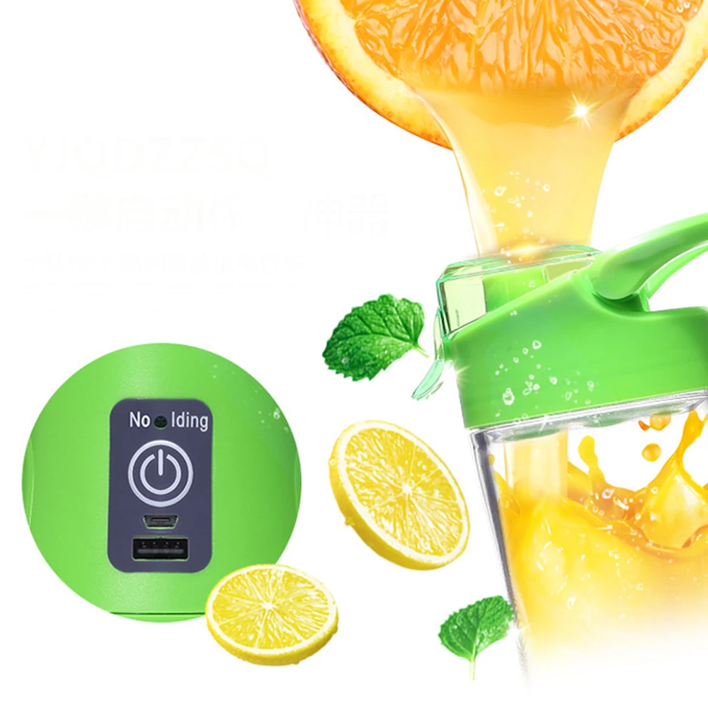 Blender Mixer 380ml Plastic Charging Juicer Extractor Blender Mode Machine Smoothie Maker Household Small Juice Extractor