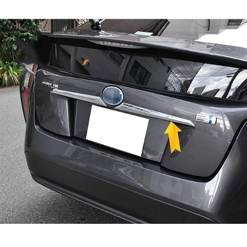 

For Toyota Prius 2016 2017 2018 ABS Chrome Car Auto Styling Tailgate Rear Door Trunk Lid Cover Trim 2pcs