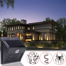 Efficient IP65 Waterproof Birds Repeller Solar Powered Outdoor Garden Yard Ultrasonic Sonic Harmless Sound Pest Controller