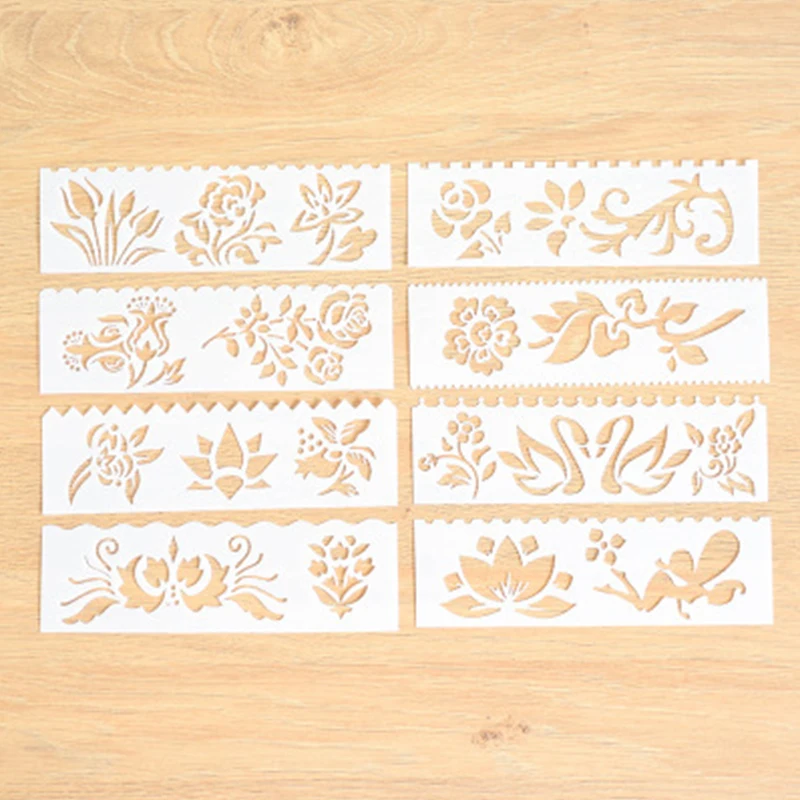 

8 pcs/lot Flower Layering Stencils for Walls Painting Drawing Ruler DIY Scrapbooking Stamp Decoration Embossing Crafts