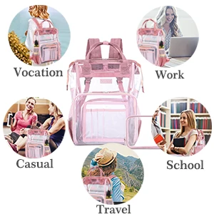 Gonex INS Стиль прозрачный рюкзак ПВХ сумочка на ремне для Для женщин плавание пляж школы торговый леди розовый подарок девушке