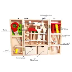 Деревянный инструмент Ремкомплект унисекс дети играют игрушки набор строительного инструмента Наборы DIY Строительство интеллектуальной