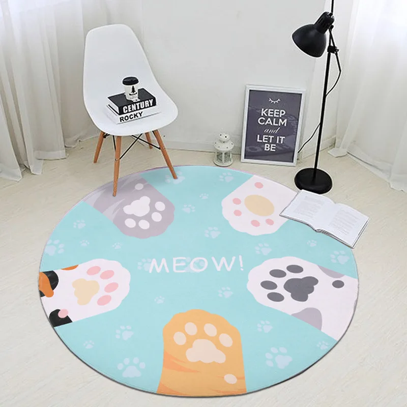 Zeegle Cat Claws Round Carpet For Living Room Non-slip Soft Child Room Rug Kids Play Mat Baby Crawling Mats Sofa Chair Floor Mat Zeegle Cat Claws Round Carpet For Living Room Non-slip Soft Child Room Rug Kids Play Mat Baby Crawling Mats Sofa Chair Floor Mat