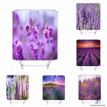 

Custom Flowers Nature Lavender Shower Bath Bathroom Curtain Mildewproof Waterproof Polyester Various Sizes#0421-21-87