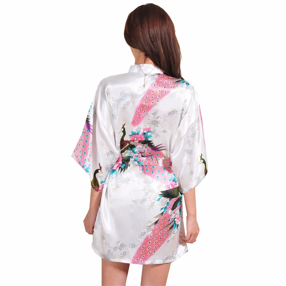 Шелковое кимоно халат женский Атласный халат Longue Femme для женщин Ночной сексуальный халат ночной рост для подружки невесты лето