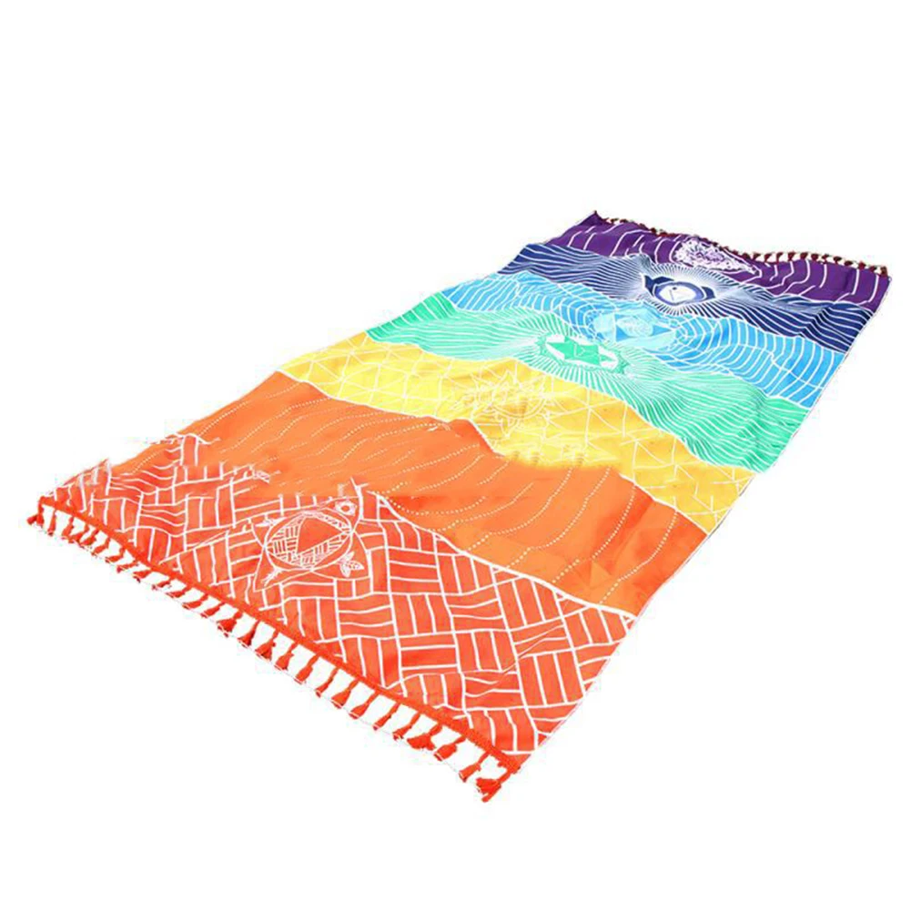 Горячая радужная полоса богемное Настенное подвесное одеяло гобелен летнее пляжное полотенце Коврик для йоги