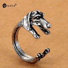 Vintage Boho Hippie Chic Anillo Animal de Perro Dachshund Perro Salchicha Brass Knuckles anillo Anillos Para Hombres Mujeres Joyería Punky Del Estilo regalos