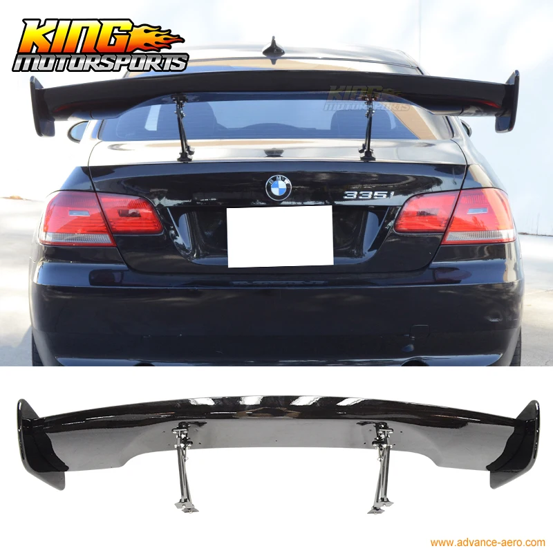 Adjustable ABS Black Rear Trunk Spoiler GT Wing 57 Inch 150Cm Glossy