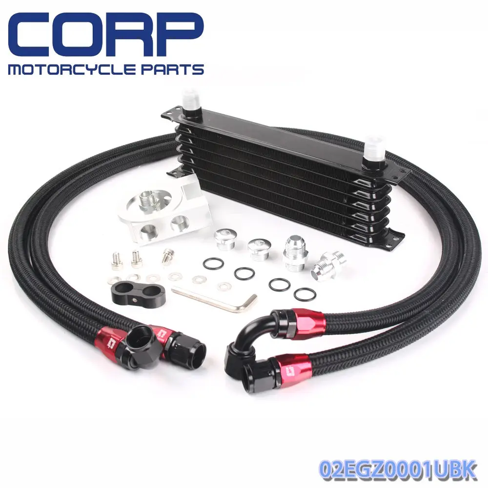 91.6US $ |Universal 7 Row JDM Engine Oil Cooler Kit +Remote Oil Filter+ AN1...