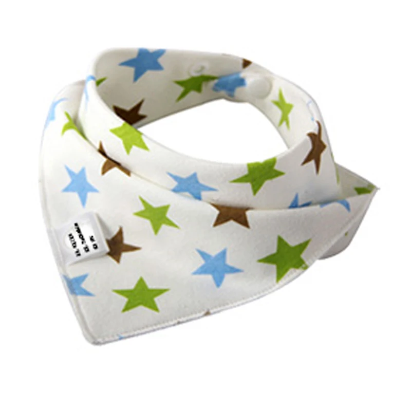 1Pcs Double Layers Cotton Baby Bibs Baby Bandana Bibs Burp Cloths Newborn Triangle Scarf character Animal Towel Stuff
