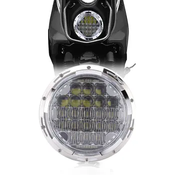 

7" Headlight - 5D 126W Round DOT Motorcycle High Low Beam Projector LED DRL Headlamp for Harley Jeep Wrangler