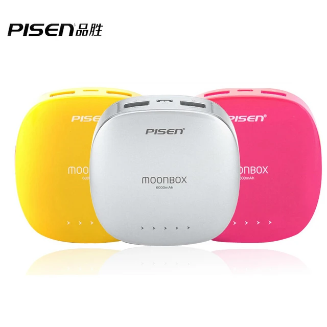 Pisen MoonBox мобильный зарядное устройство портативное зарядное устройство 6000 мАч внешний аккумулятор двойной 2A / 1A для Apple , android-мобильных таблетки цвет