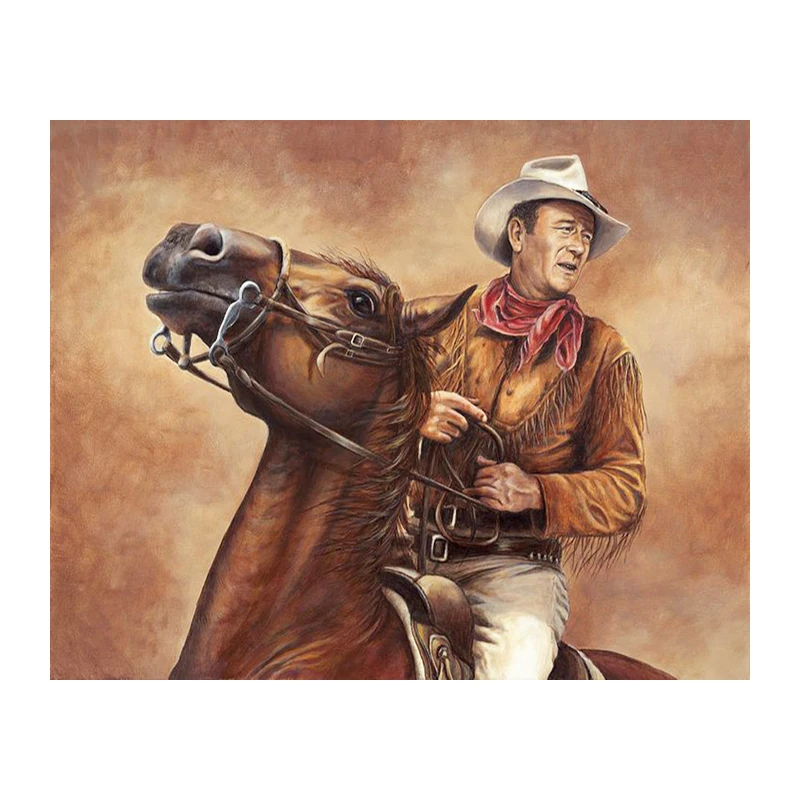 mosaic full handmade 5d diamond embroidery cowboy john wayne diamond painting cross stitch square home decor