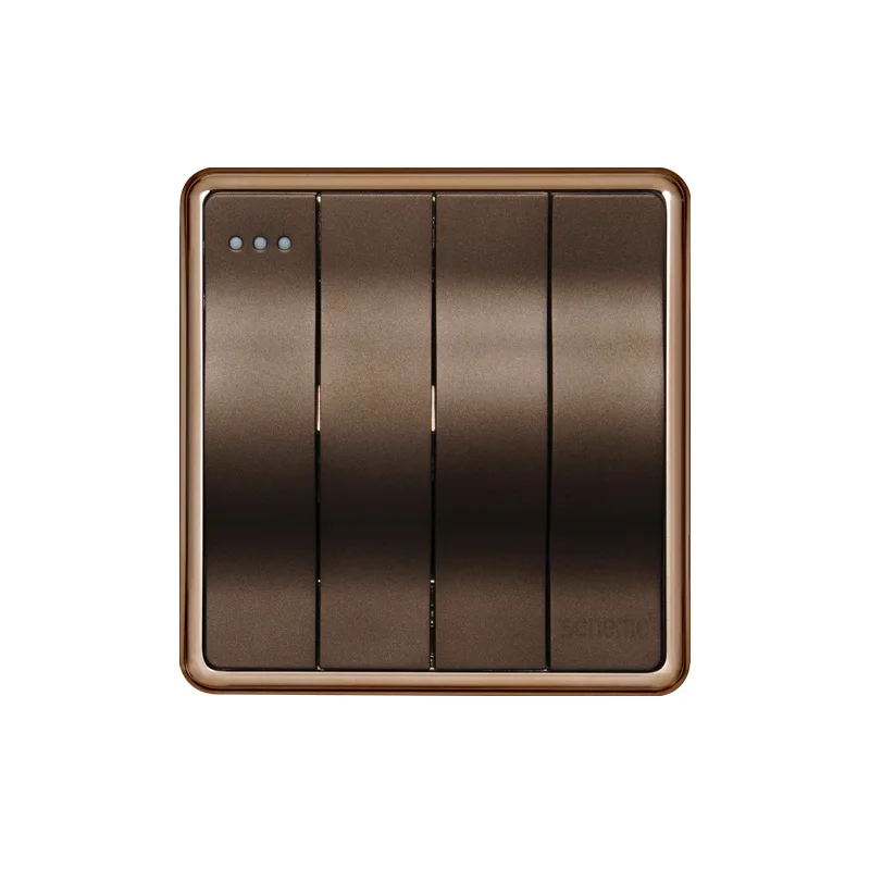2020 Brown Color 4 Gang 1 Way Surface Wall Switch And 10a