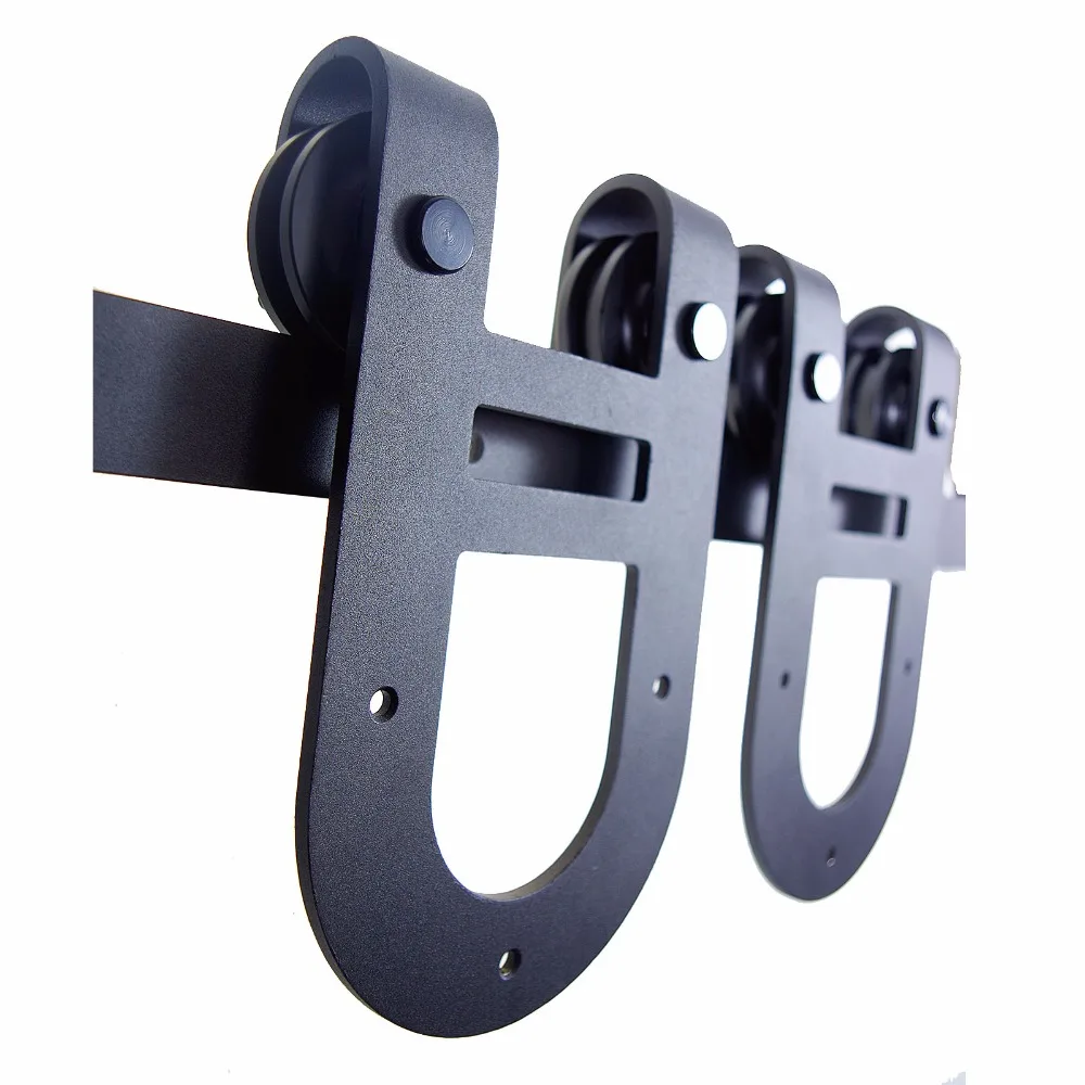 LWZH Wooden Sliding Door Modern Interior Sliding Barn Door Hardware Double House Shaped Roller for Closet Sliding Door