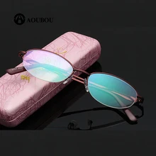 AOUBOU, хорошее качество, модные элегантные женские очки для чтения, Анти-усталость, радиация, HD полуоправа, ультра-светильник, тонкий, AB877