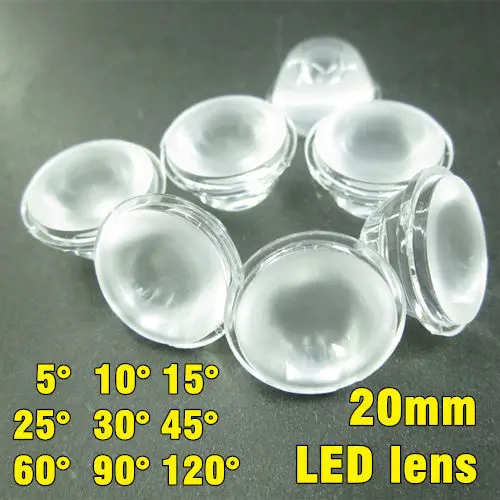 1w 3w led optical lenses high power led lens 20mm frosted tub light lens