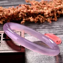 Натуральный Ретро императорская фиолетовый Халцедон Браслет Круглый прозрачный браслет