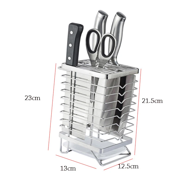 Держатель ножа из нержавеющей стали блок ножничный слот Держатель для кухонных приборов органайзер для ножей