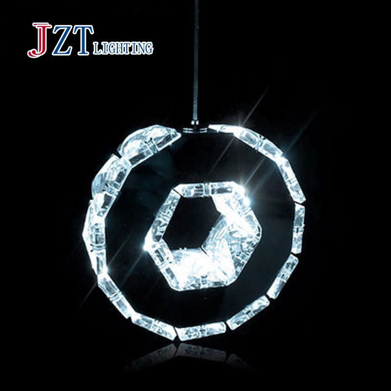 

T 2016 New Simple Circular Crystal Pendant Light 3 Heads Modern Northern Europe Creative Lamps For Restaurant Fashion DHL Free